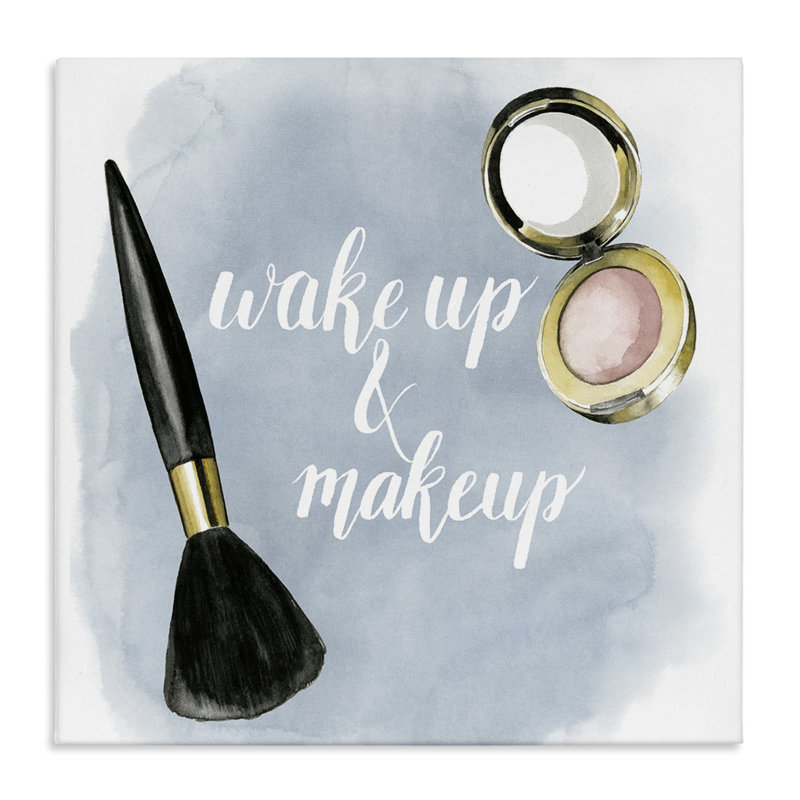 "Watercolor Wake Up & Make Up", art mural sur toile par Grace Popp, H 36 po x l 36 po