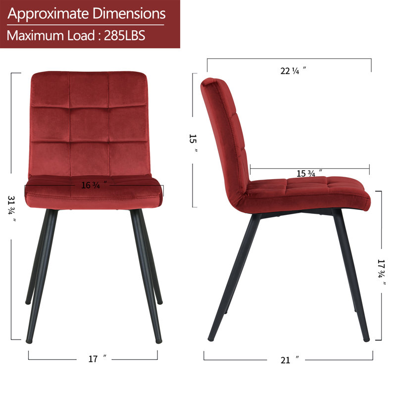 Chaise d'appoint rembourrée en velours Girton, Rouge rouille