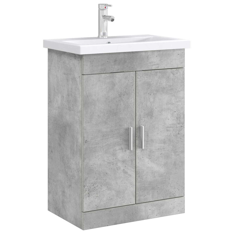 56cm Bathroom Vanity Base Only, Concrete Grey