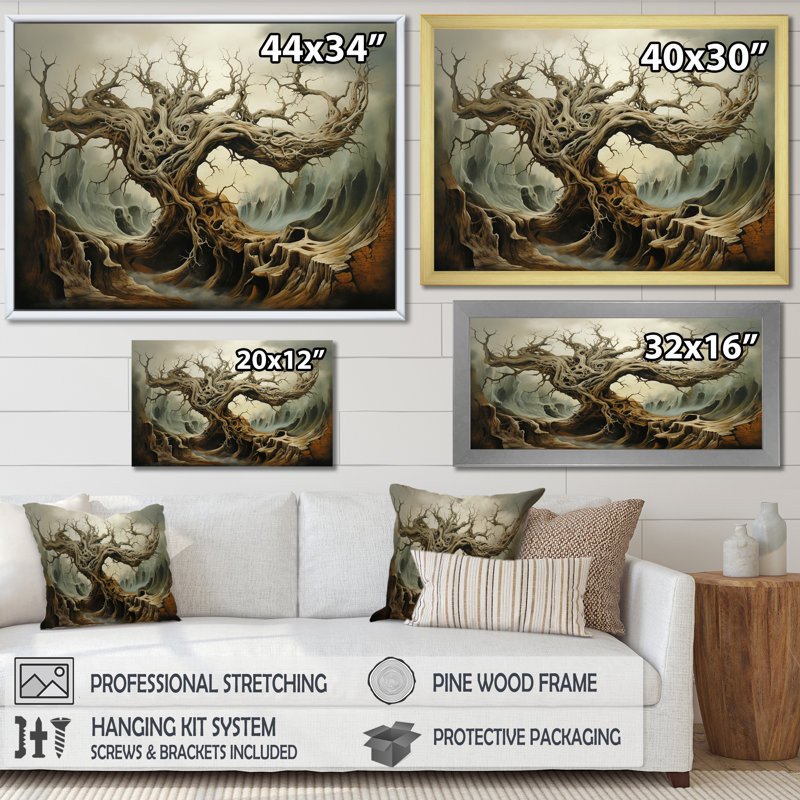 «Tw torsed Roots», impression sur toile, H 30 po x l 40 po x P 1,5 po, Toile tendue