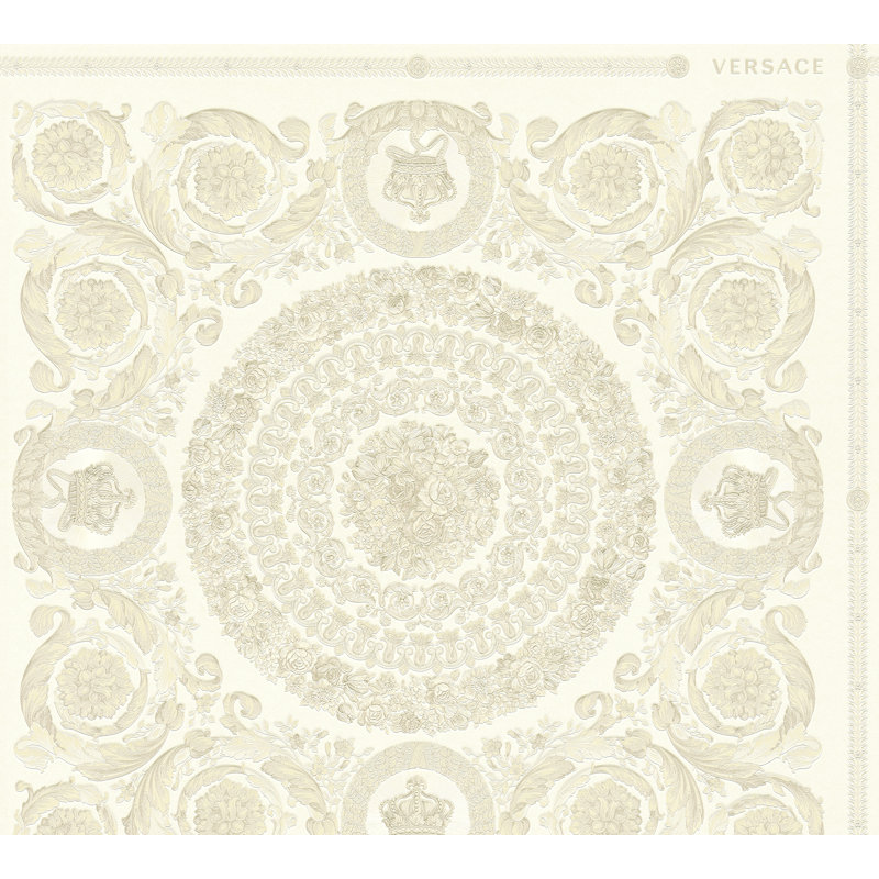 10.05m x 70cm Wallpaper Roll, Metallic/Beige/Cream