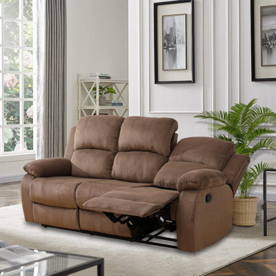 78.5"Pillow Top Arm  Reclining Sofa with Drop down table and Cupholders