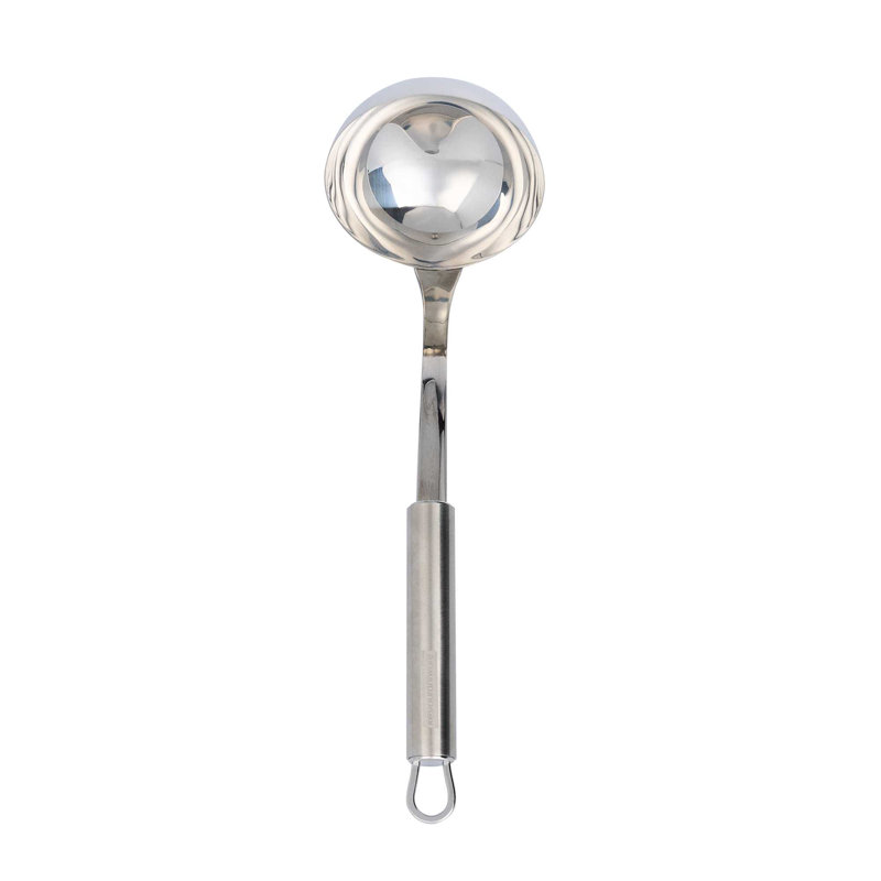 Louche à soupe en acier inoxydable pour restaurant - paquet de 6 - grande louche de cuisine standard allemande avec bol profond, lavable au lave-vaisselle, résistante à la chaleur - louche de service pour soupes, ragoûts et sauces