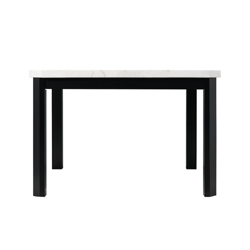 Biggs Marble Top Solid Wood Base Dining Table