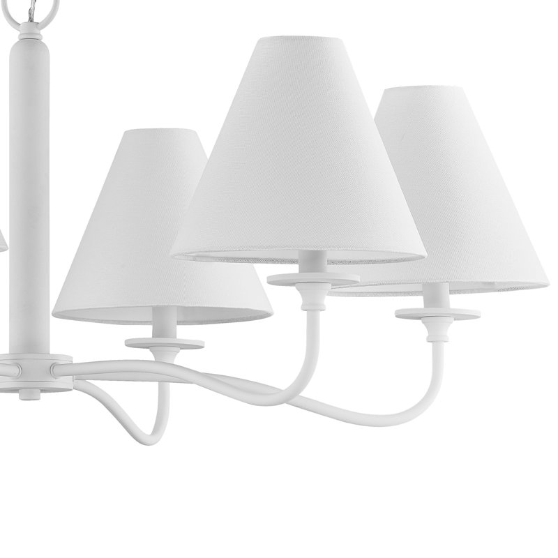 Hauser 6-Light Metal Chandelier, White