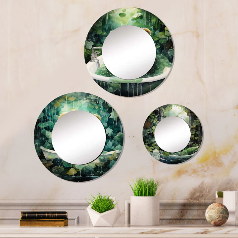 Ensemble de 3 miroirs muraux ronds en aluminium Owston