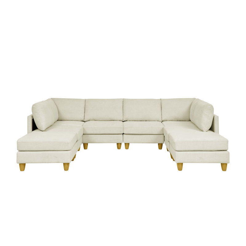 Boatwright Modular Sectional, Beige Polyester Blend