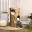 Lit pour chat surélevé avec trois cachettes et quatre coussins moelleux - Tour de chat tissé avec matériaux naturels Grottes multicouches pour chats Économie d'espace et pratique tissé à la main