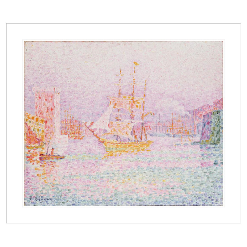 «The Harbor at marseilles» par Paul Signac - Estampe numérique encadrée, H 33,5 po x l 38,91 po