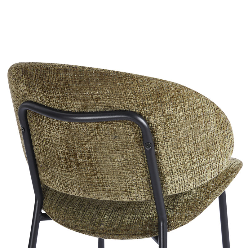 Wexley Set of 4 Velvet Dining Chairs, Olive Green