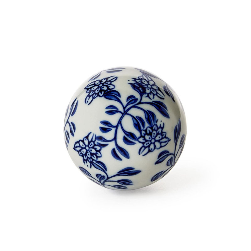 Ensemble de 6 boules décoratives peintes à la main Chinoiserie, H 2,5 po