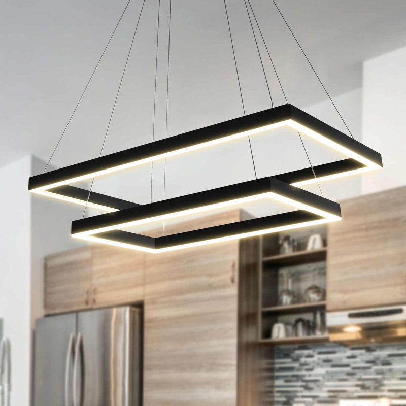 Lustre linéaire intégré à hauteur réglable de 29 po Atria Duo, Noir