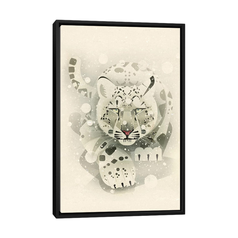 Snow Leopard by Dieter Braun - Print on Canvas, 152.5 cm H x 101.5 cm W, Black Framed
