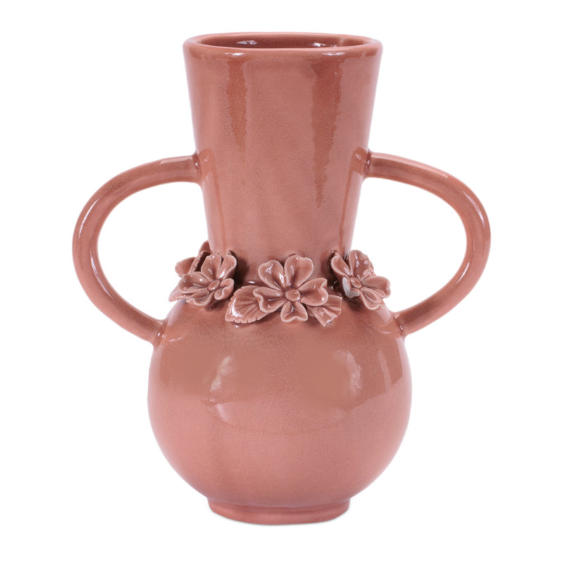 Vase en grès avec accents floraux