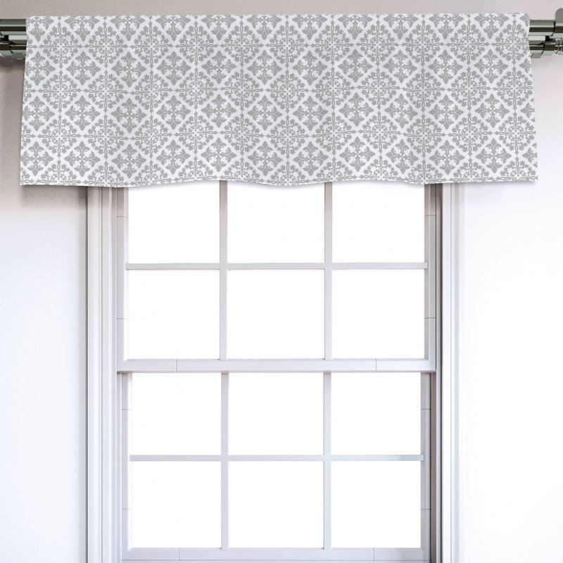 Sateen Damask Ruffled Window Valance