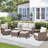 6 Piece Wicker/Rattan Sofa Seating Group With Cushions-1673012658