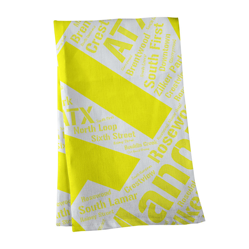 Cotton Tea Towel Kitchen Towel, Black, Austin