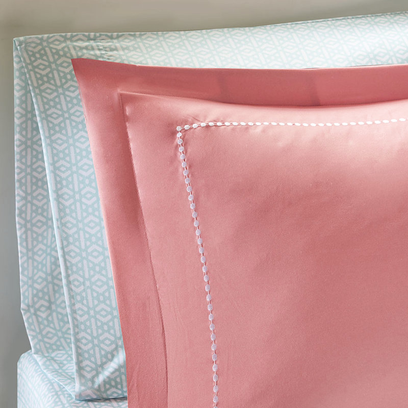 Édredon bleu marine à motif de draps - Imprimé, Édredon simple et 7 pièces supplémentaires, Coral