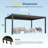 Aluminum 12' x 16' Pergola with Adjustable Metal Louvers & Hidden Drainage, Weather Resistant Outdoor Pergola with All Aluminum Frame for Backyard, Poolside-97239173-97645111