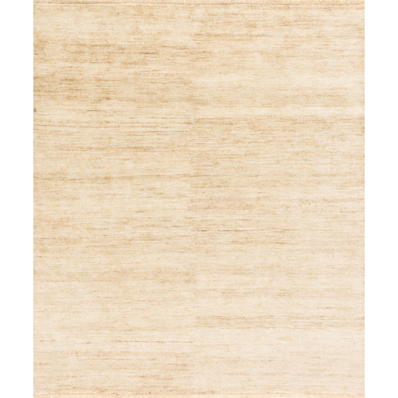 Tapis beige noué à la main moiseiev, Rectangle 5 pi 6 po x 8 pi 6 po