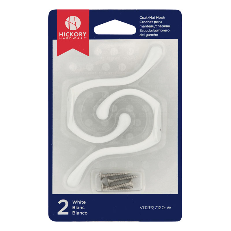 Crochet de la collection Hooks - Chrome 3-1 / 2 "x 1-1 / 8" - Crochet d'entrée de transition pour manteaux, chapeaux et sacs