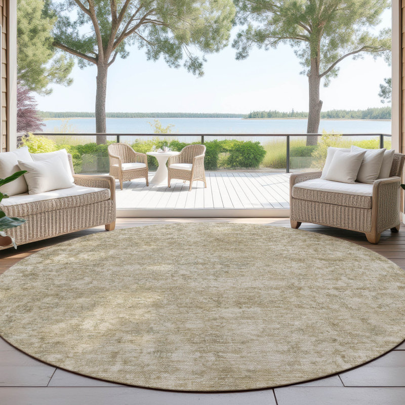 Tapis intérieur / extérieur brun clair Felissae, 8 pi x 8 pi