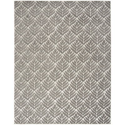 4' X 6' Charcoal Floral Stain Resistant Non Skid Area Rug