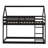 Twin Over Twin House-Shaped Rubber Wood Floor Bunk Bed – Ladder & Guardrails Included-119283229