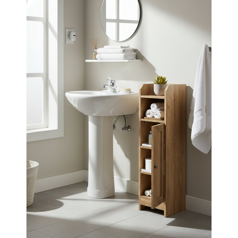 Engineered Wood Freestanding Bathroom Cabinet, Brown