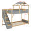 Lit superposé élégant pour enfants avec escalier pratique et lumières DEL-1050705930-1050705931