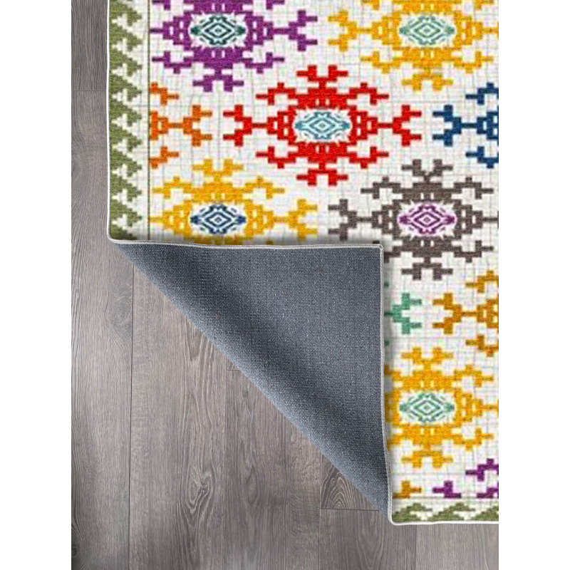 Tapis en coton Kya, Tapis de couloir 2 pi 7 po x 6 pi 7 po