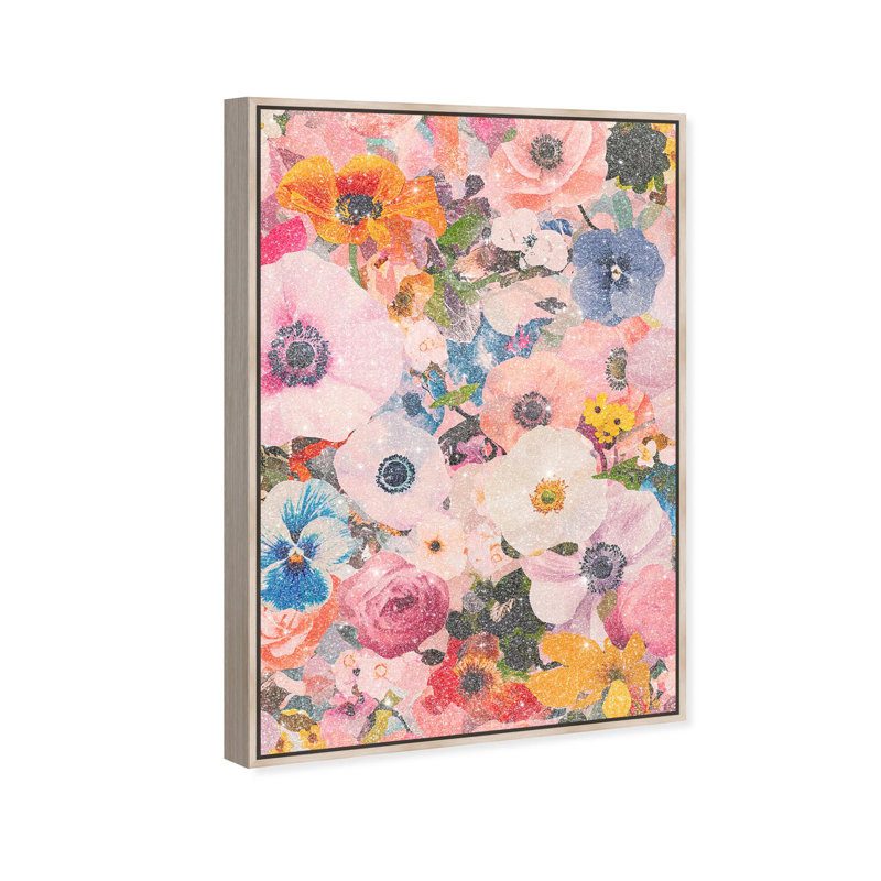 Oliver Gal Photobloom Two Floral and Botanical - Diamond Dust Framed Canvas Art, Cream, 45" H x 30" W