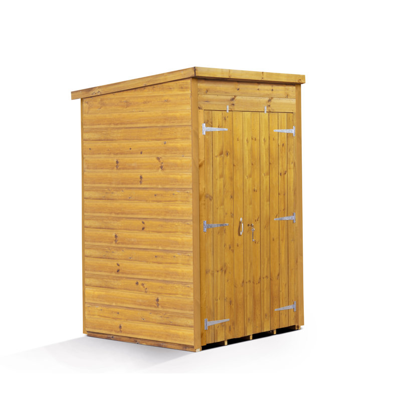 Modular Pent Garden Shed  4X6 No Windows  Double Door, 205cm H x 127cm W x 119cm D