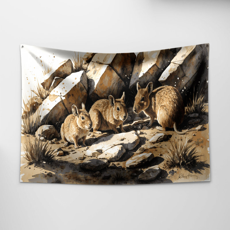 Tapisserie murale Wildlife Rock Hyrax, 26 po x 36 po
