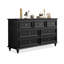 Armoire d'appoint en bois manufacturé noir massif-187981357