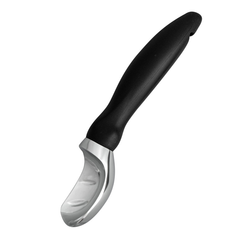 Pelle à portion de cuisine noire en alliage de zinc 1 pièce pour ustensiles de cuisine, outil de crème glacée ergonomique en métal pour biscuits et sorbets