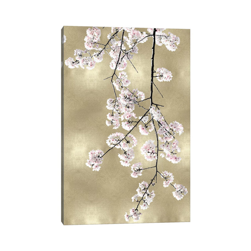 Pink Blossoms On Gold III by Kate Bennett - Wrapped Canvas Gallery-Wrapped Canvas Giclée, 66.04 cm H x 45.72 cm W