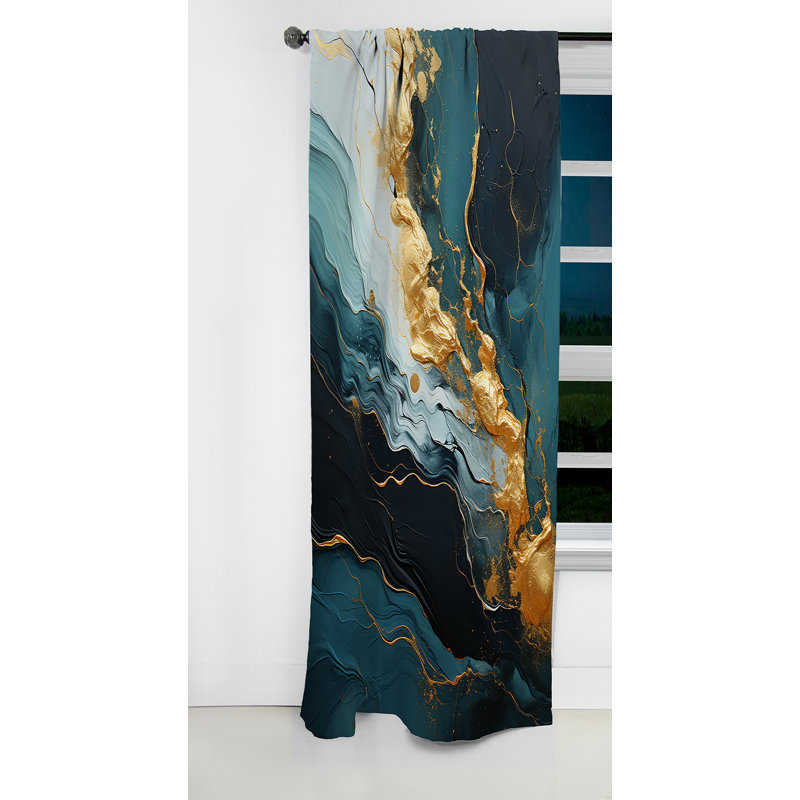 Demps - Rideau abstrait - Rideau occultant - 1 panneau, L 52 po x L 120 po
