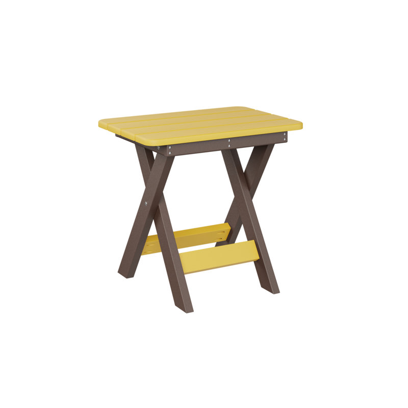 Berlin Gardens Folding End Table, Chocolate Brown, Sunburst Yellow