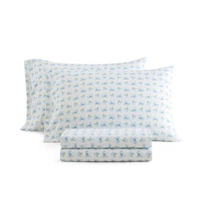 Martha Stewart Donna Bow Blue Sheet Set