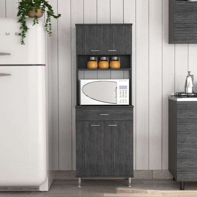 Two Double Door Cabinet, Gray