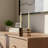 Striped Marble & Acacia Candleholder, White-1457609889