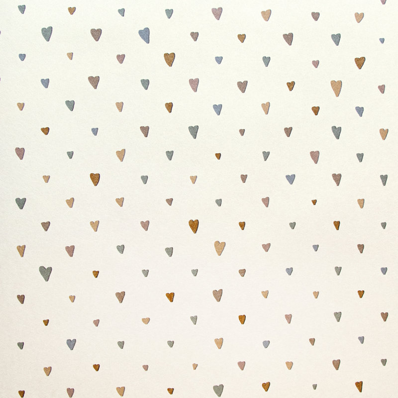 Alianis Smooth Glitter Hearts 10.05m x 53cm Wallpaper Roll, Pearl
