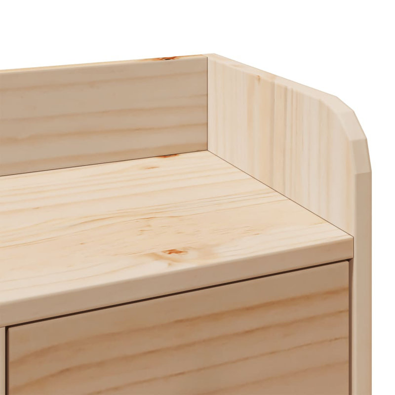 Fotou Solid Wood Bed, 25.5cm H x 200cm W x 140cm D, Brown