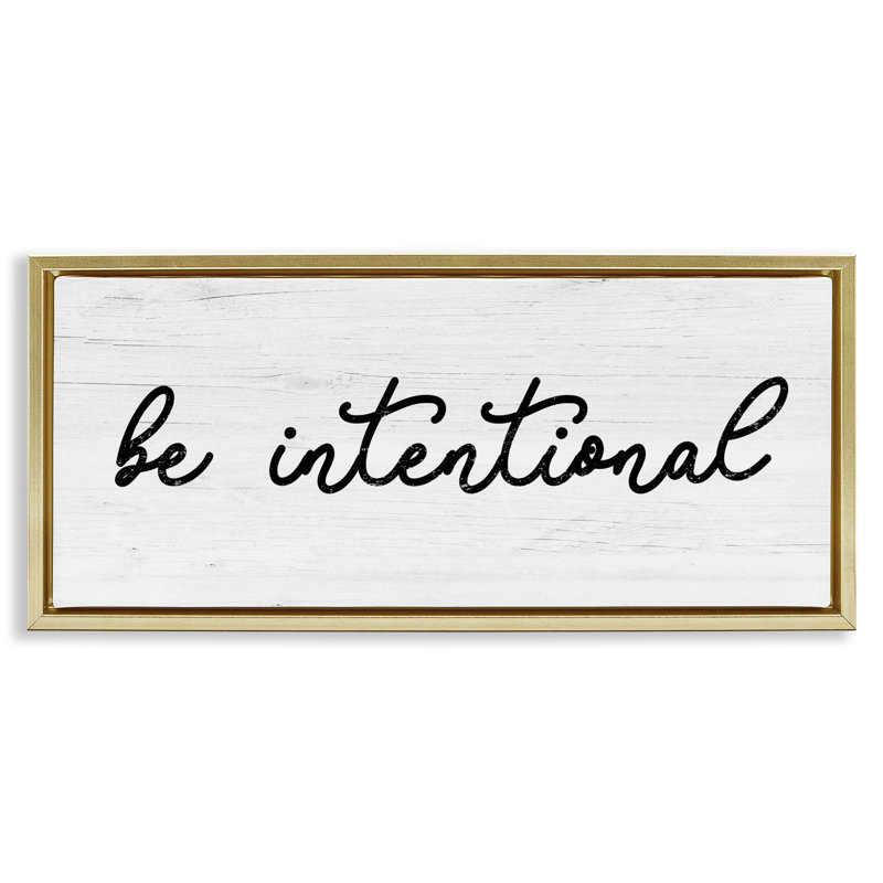 Be Be Intentional, Cadre flottant métallique doré, H 11 po x l 25 po