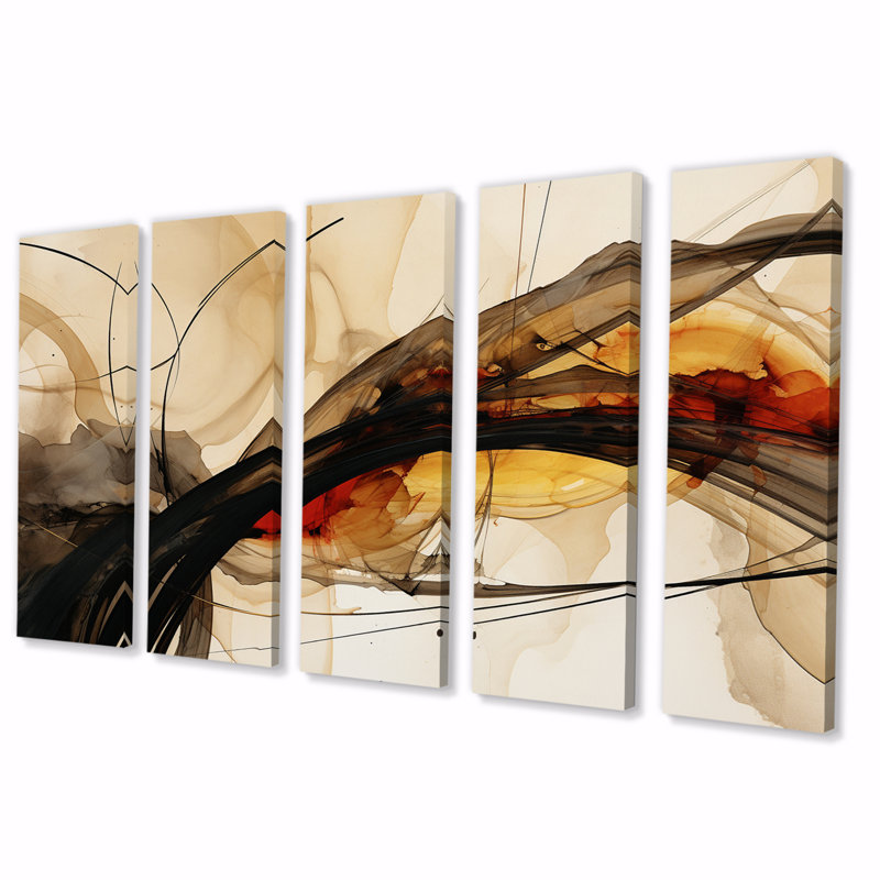 Conversations of the Earth Dynamic Shapes IV - Abstract Shapes Reproduction d'art mural - 5 panneaux égaux