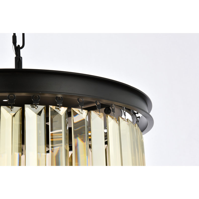 Yazmin Flush Mount, Matte Black, Smoky