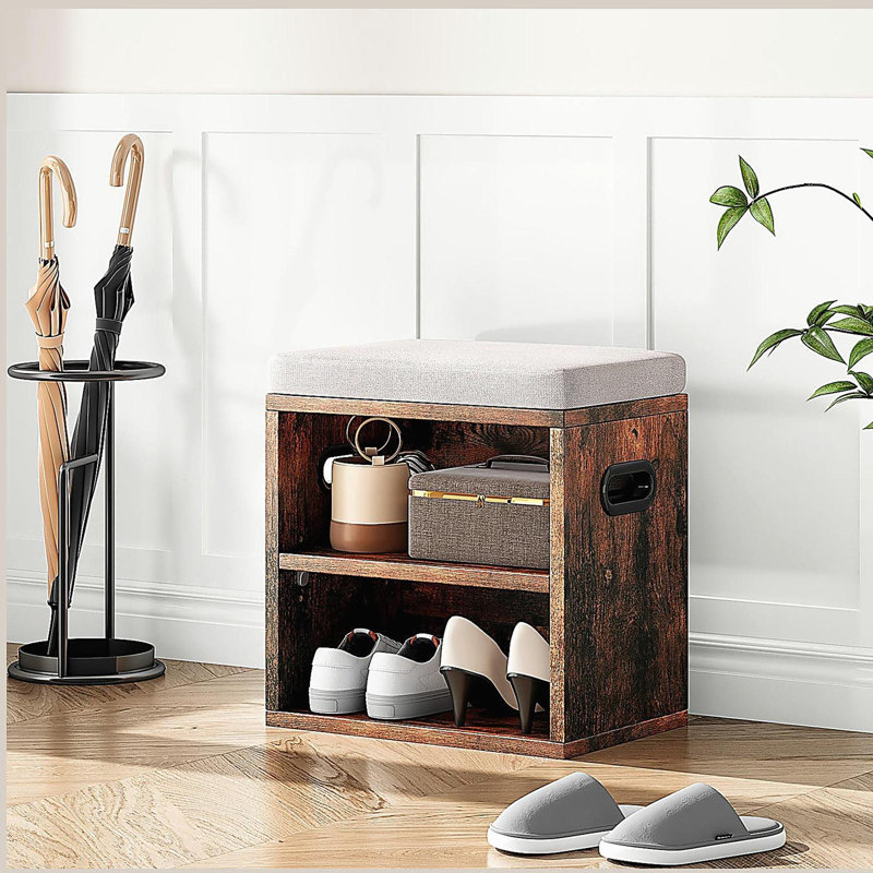 Banc à chaussures pour hall d'entrée avec coussin Banc à chaussures avec rangement et sièges, étagère à chaussures pour hall d'entrée