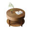 Table basse de salon avec forme ronde de 31,5 po, rangement double, compartiment caché, pieds réglables, base en H, assemblage rapide, table laquée, fonction de rangement, base, glissières, facile-804190602