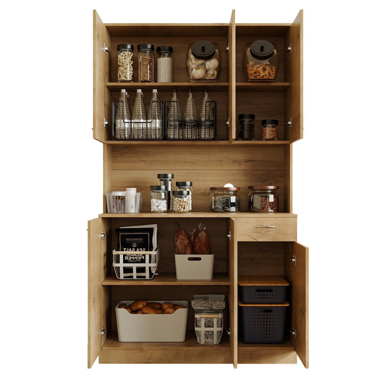 Armoire de cuisine de 70,87 po de hauteur, Chêne